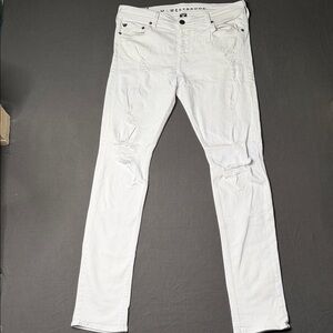 True Religion Westbrook Rocco Relaxed Skinny Jeans White USA Button Fly